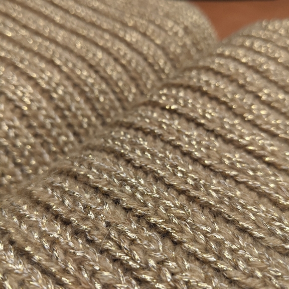 Michael Kors Camel Gold Scarf Knitted One Size Brown Beige Scarf - Picture 5 of 6